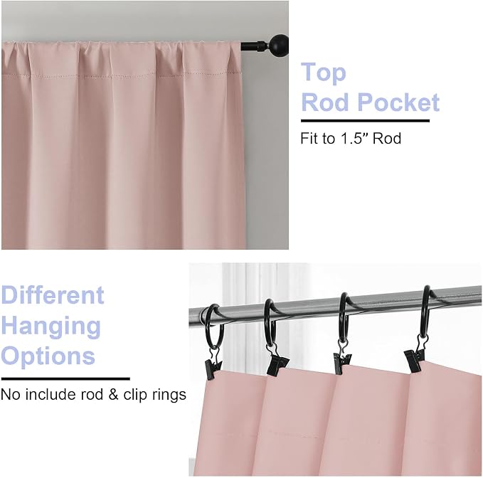 Simplebrand Ava Blush Blackout Curtains - Image 4