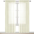 DWCN Ivory Sheer Curtains Semi Transparent Voile Rod Pocket Curtains by DWCN