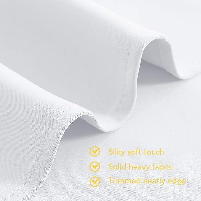 NICETOWN 50% Blackout White Curtain Set - Image 4