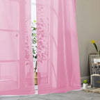 Pink Sheer Curtain for Bedroom Living Room 72 Inches Long 2 Panels Set - Image 9
