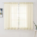 MIULEE 2 Panels Solid Color Light Cream Sheer Window Curtains Elegant Window by MIULEE