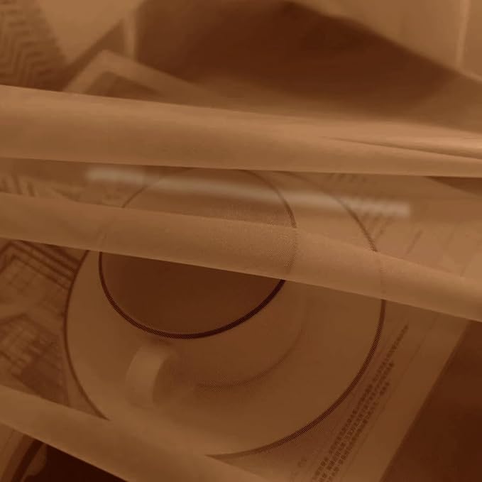SpaceDresser Basic Rod Pocket Sheer Voile Window Curtain Panels Light Brown 1 - Image 7