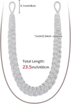 NICEEC 4 Pack Natural Cotton Rope Curtain Tiebacks Elegant Boho Style - Image 3