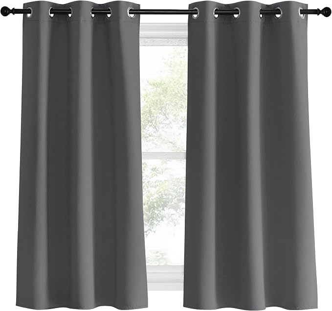 NICETOWN Blackout Window Curtains 60 inch Length 2 Panels, 34 x 60 Inch - Image 2