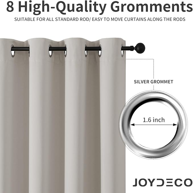 Joydeco Blackout Curtains 72 Inch Length 2 Panels Set, Thermal Insulated Long - Image 4