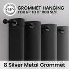 SimpleHome Black and Greyish White Blackout Curtains - Image 3