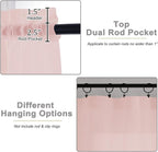 Blush Valances for Windows, Blush Sheer Curtains 14 Inch Length 2 Pack Kitchen - Image 4