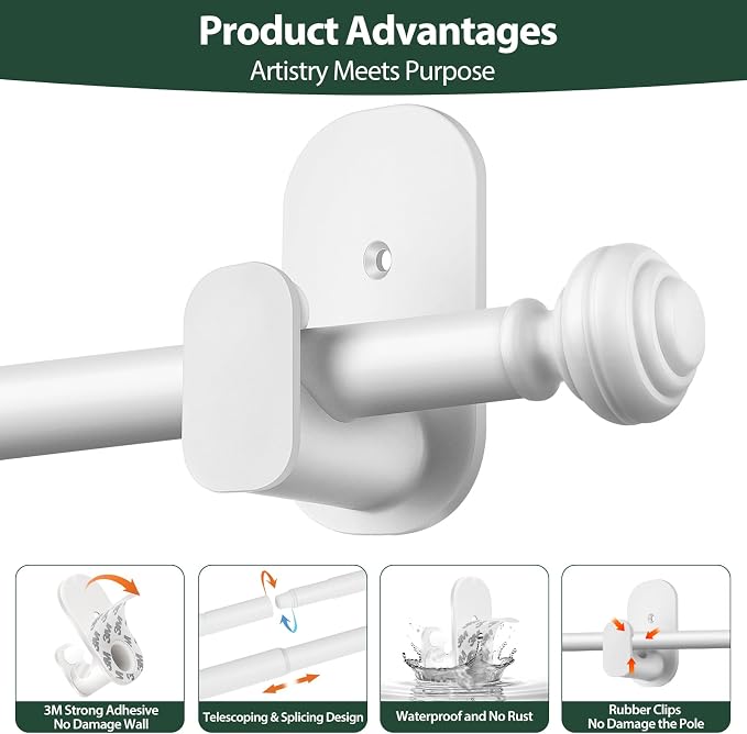 KAMANINA Curtain Rods No Drilling - Image 6