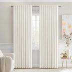 MIULEE Ivory Back Tab Blackout Curtains 90 Inches Long 2 Panels Set by MIULEE
