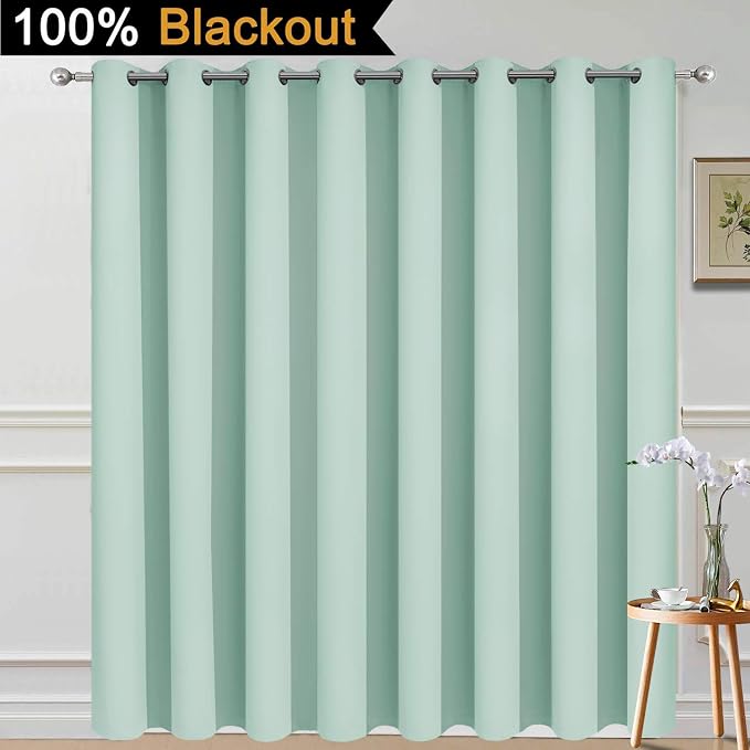 Yakamok Total Blackout Extra Wide Patio Sliding Door Curtains, Grommet Thermal - Image 2