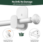 KAMANINA White Curtain Rod No Drilling 32 to 58 Inches, 5/8 Inch Adjustable - Image 5