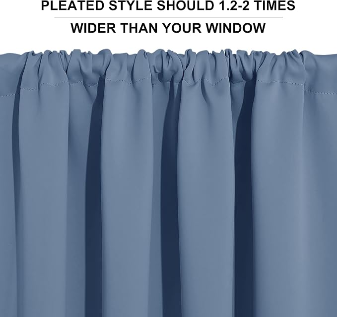 RYB HOME Half Curtain Tiers 36 inch Length, Rod Pocket Summer Heat Blocking - Image 5