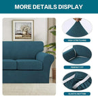 Turquoize 4 Piece Sofa Covers for 3 Cushion Couch Sofa Slipcover Soft Couch - Image 4