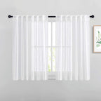 NICETOWN White Sheer Bathroom Curtains Window Treatments, Rod Pocket & Back Tab by NICETOWN