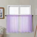 Gwine Lilac Sheer Curtains 30 Inch Length, Short Light Filtering Voile Small by Gwine