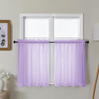 Gwine Lilac Sheer Curtains 30 Inch Length, Short Light Filtering Voile Small by Gwine