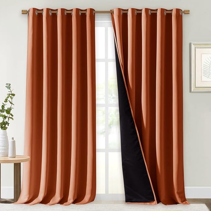 NICETOWN Full Shading Curtains for Windows, Super Heavy-Duty Black Lined by NICETOWN