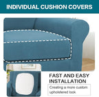 Turquoize 2 Piece Chair Covers Armchair Slipcovers - Image 5