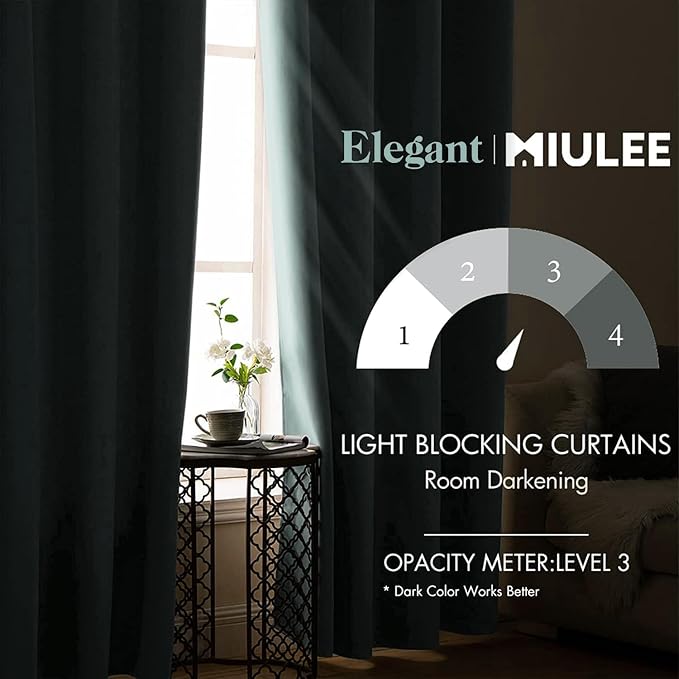 MIULEE Blackout Curtains for Bedroom Living Room Thermal Insulated Room - Image 2