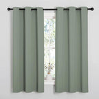 NICETOWN Greyish Green Nursery Essential Thermal Insulated Solid Grommet Top - Image 2