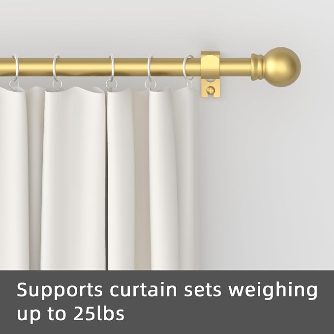 GXOACKJ Curtain Rods for windows 32-62 inch, 5/8 inch Decorative Gold Splicing - Image 2
