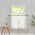YJ YANJUN Vintage Lace Curtains 30 Inch Length Pair Short White Sheer Kitchen by YJYANJUN