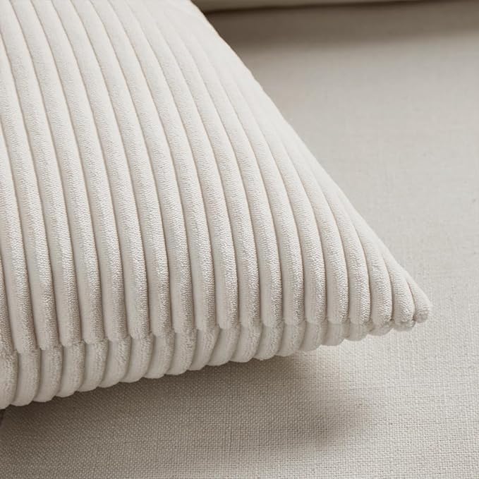Fancy Homi 2 Packs Cream Long Lumbar Decorative Throw Pillow Covers 16x24 Inch - Image 5
