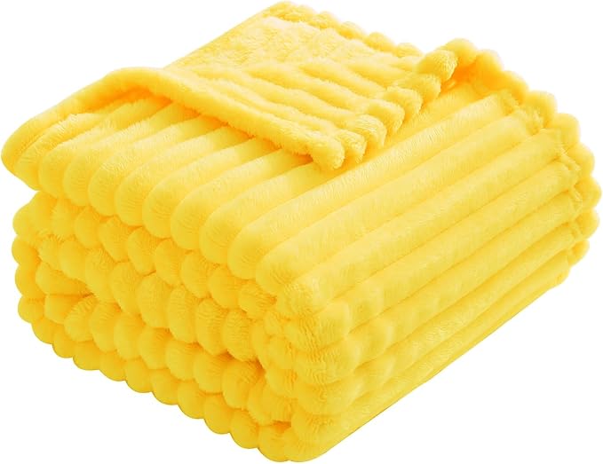 Bright Yellow Fleece Throw Blanket 108”×90” - Image 4