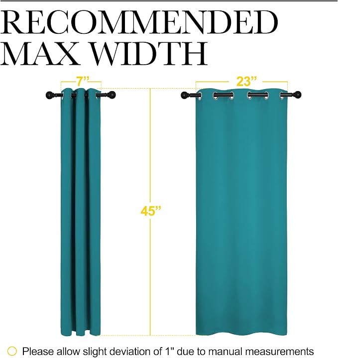 NICETOWN Room Darkening Curtains 45 inch Length 2 Panels, Thermal Insulated - Image 7