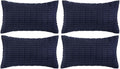 Fancy Homi 4 Packs Navy Blue Decorative Throw Pillow Covers 12x24 Inch by Fancy+Homi