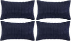 Fancy Homi 4 Packs Navy Blue Decorative Throw Pillow Covers 12x24 Inch by Fancy+Homi