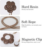 Lewondr Magnetic Curtain Tieback, Vintage Curtain Holdback, Resin Flower - Image 2