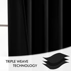 MIULEE Black Back Tab Blackout Curtains 132 Inch Length 2 Panels Set - Image 7