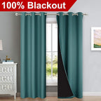 NICETOWN Complete 100% Blackout Curtain Set, Thermal Insulated & Energy - Image 2