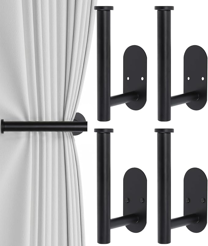 4pcs Curtain Holdbacks, Screw-in Curtain Tiebacks Curtain Tie Backs Curtain by Hoousuper