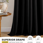 MIULEE Black Blackout Curtains for Bedroom Living Room 86 Inches Long 2 Panels - Image 5