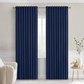 MIULEE Navy Blue Back Tab Blackout Curtains 72 Inches Long 2 Panels Set by MIULEE