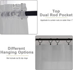 Sheer Light Grey Curtains for Bedroom Living Room 54 Inch Length 2 Panels Set - Image 4