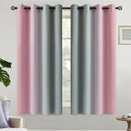 Yakamok Ombre Grey and Pink Curtains - Image 2