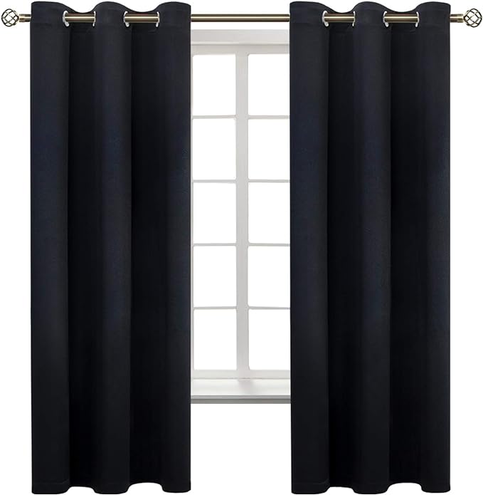 BGment Black Blackout Curtains for Bedroom 63 Inches Long, Each Panel 42 Inch by BGment