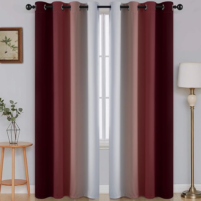 SimpleHome Ombre Room Darkening Curtains 82 inches Length by SimpleHome