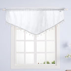 Molaxhome Swag Curtain 51 inch Length Rod Pocket Scalloped Curtain Valance - Image 8