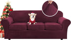 H.VERSAILTEX Modern Velvet Plush 4 Piece High Stretch Sofa Slipcover Sofa Cover by HVERSAILTEX