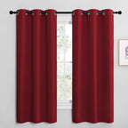 NICETOWN Christmas Burgundy Red Kitchen Blackout Curtain Panels, Thermal by NICETOWN