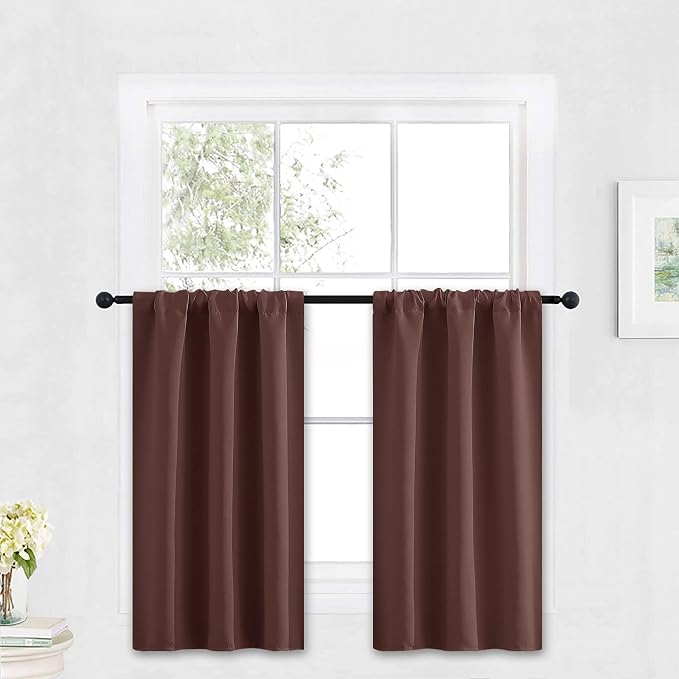 RYB HOME Blackout French Door Window Curtain Covering, Rod Pocket Thermal by RYBHOME