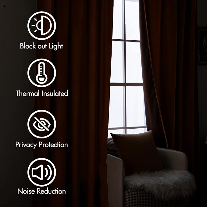 MIULEE Velvet Curtains 90 inches 2 Panels - Image 5