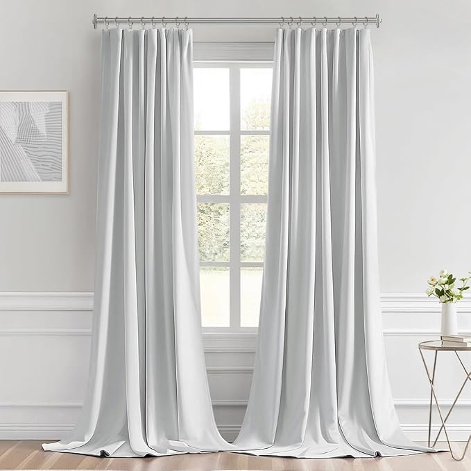 MIULEE Back Tab Light Blocking Curtains 108 Inch Long 2 Panels Set - Image 9
