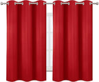 LEMOMO Blackout Curtains 38 x 54 inch/Bright Red Curtains Set of 2 - Image 2