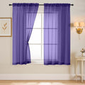 Purple Sheer Curtains 63 Inch Length 2 Panels, Voile Sheer Curtain by Home