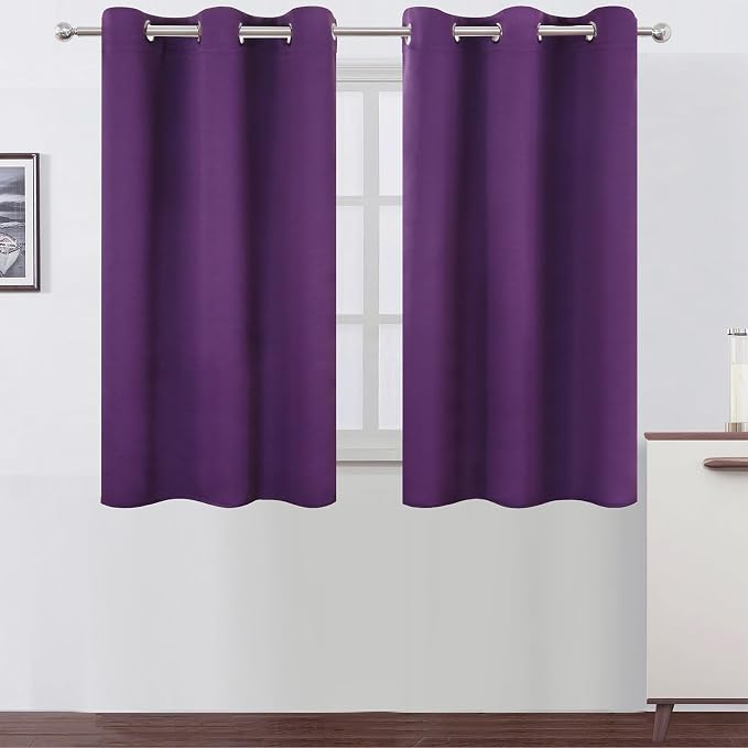 LEMOMO Purple Blackout Curtains 42 x 54 Inch Length Set of 2 Panels Grommet by Lemomo